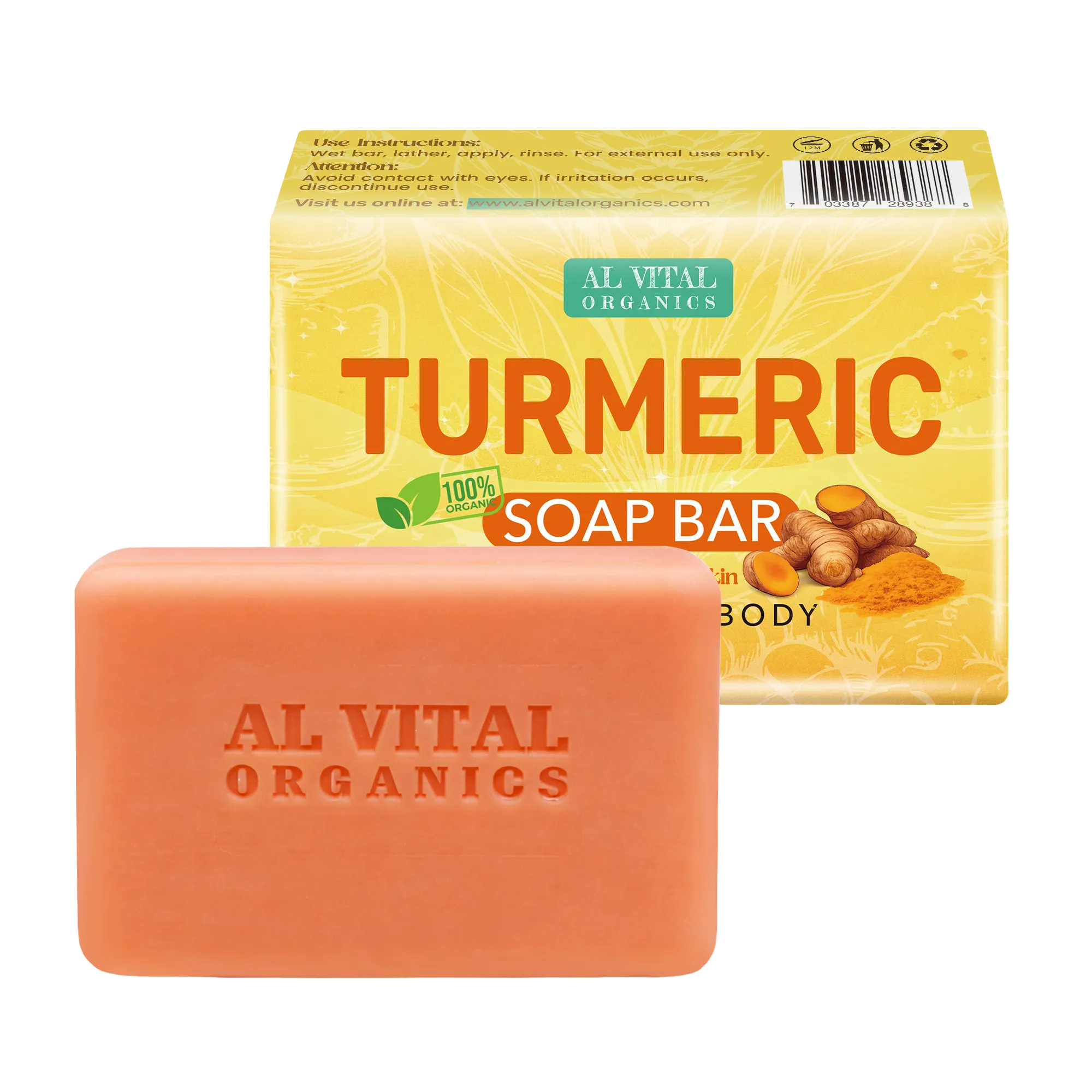 Al Vital Organics Turmeric and Honey Soap Bar