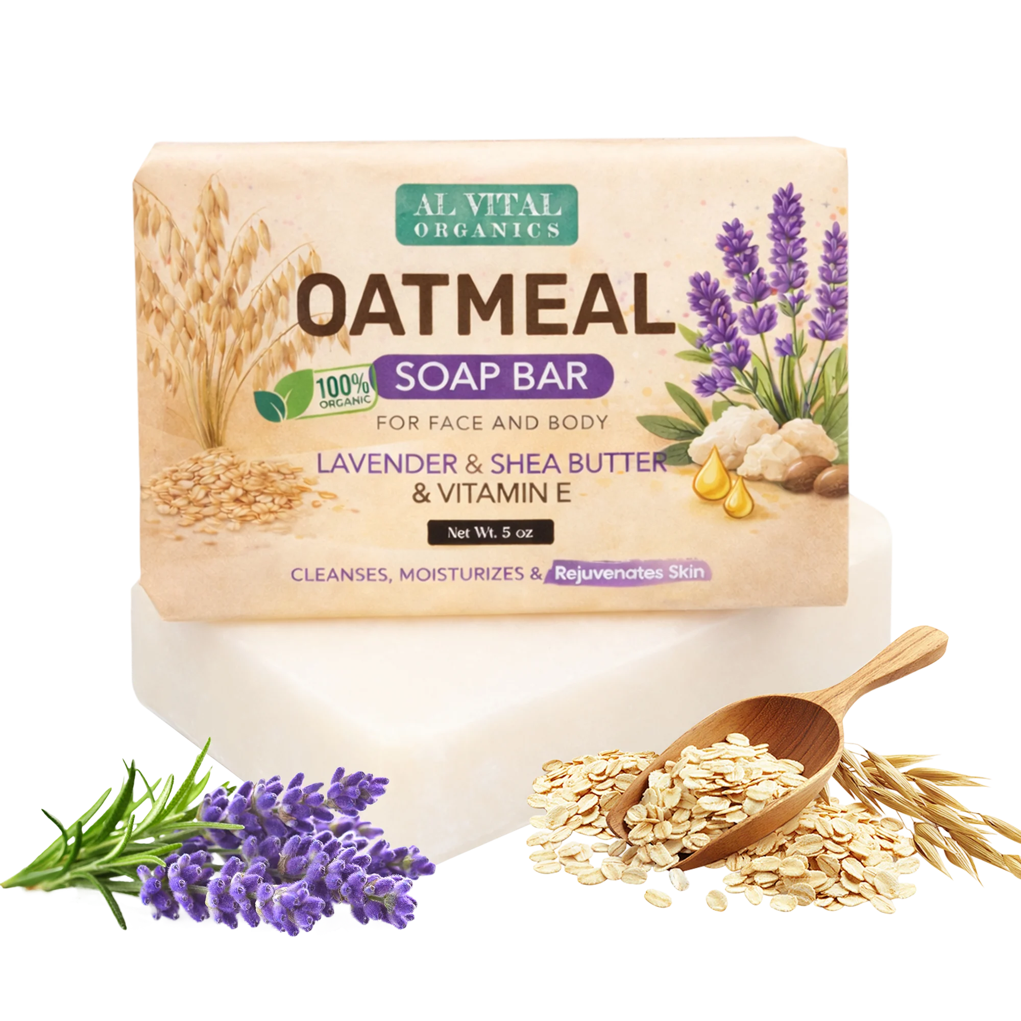 Oatmeal Soap 5 oz. Bar - Image 4
